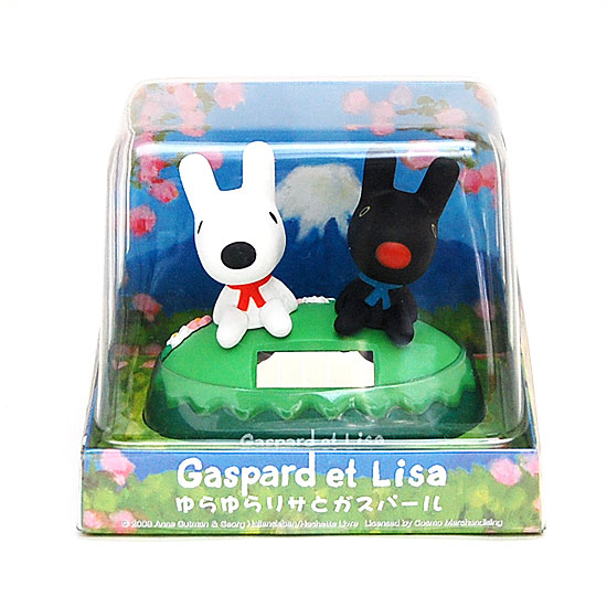 玩具_Gaspard & Lisa-雙狗太陽能晃頭-富士山櫻花