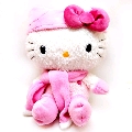 娃娃玩偶_Hello Kitty-冬季限定坐姿娃L-粉圍巾