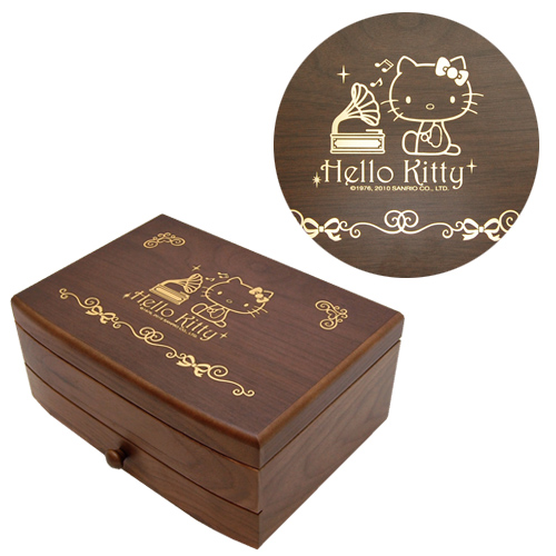 音樂鈴_Hello Kitty-全球限量胡桃木音樂盒