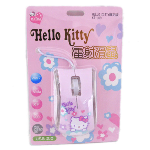 滑鼠鍵盤_Hello Kitty-雷射滑鼠-小花粉