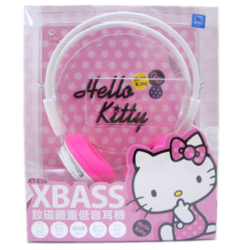 電腦週邊_Hello Kitty-重低音耳機-側坐粉