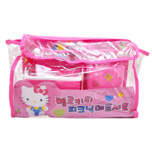廚房用品_Hello Kitty-餐具組附袋-水果粉