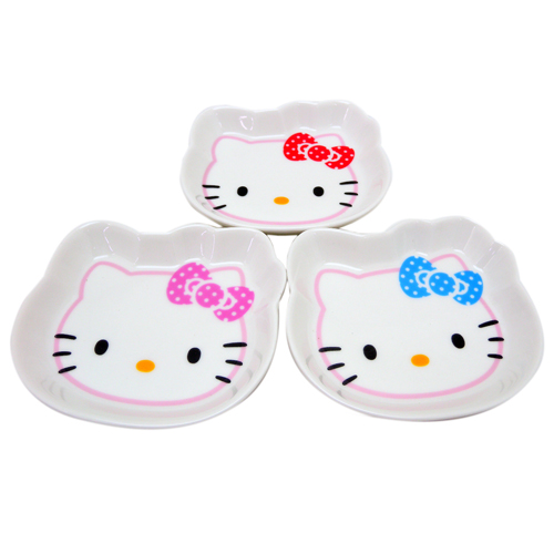 廚房用品_Hello Kitty-3入臉型陶瓷盤組