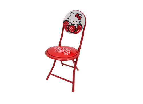 寢具_Hello Kitty-圓型兒童鐵管椅-紅