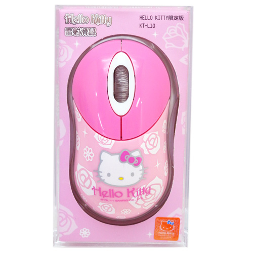 滑鼠鍵盤_Hello Kitty-雷射滑鼠-玫瑰粉