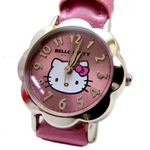 手錶_Hello Kitty-造型花框手錶-粉結