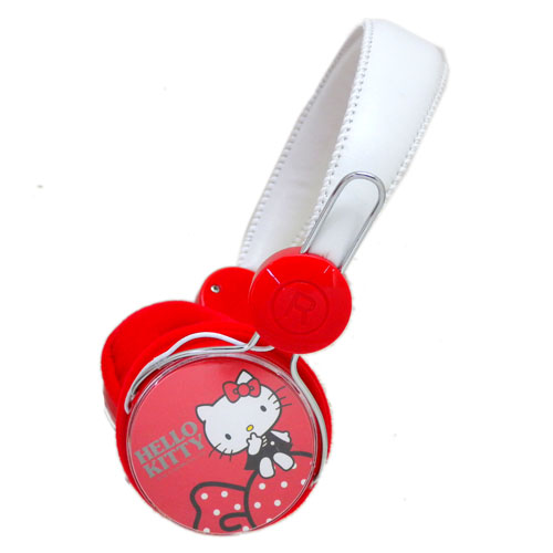 音響耳機_Hello Kitty-頭戴式重低音耳機-紅