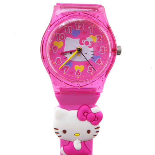 手錶_Hello Kitty-圓面造型手錶-愛心多結