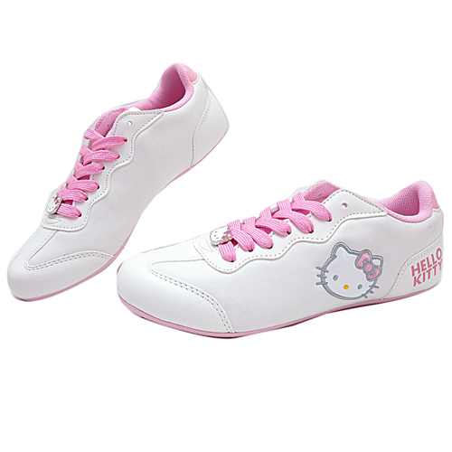 運動布鞋_Hello Kitty-女休閒板鞋910691-白粉
