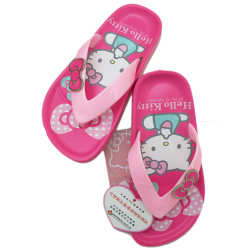 可愛童鞋_Hello Kitty-童拖鞋812437-桃紅