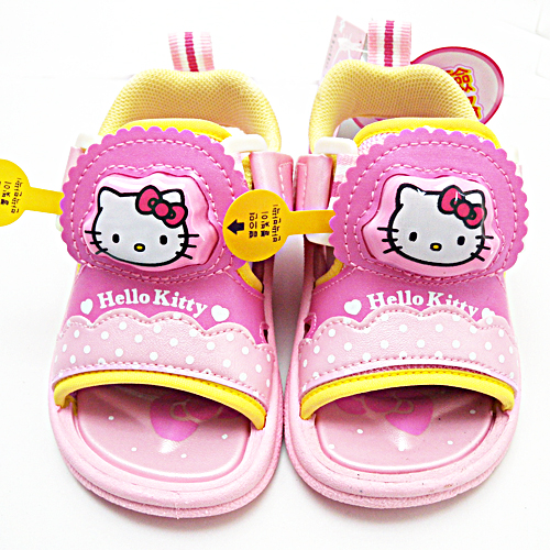 可愛童鞋_Hello Kitty-閃燈涼鞋812411-桃紅