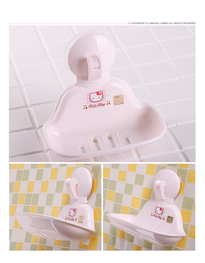 衛浴用品_Hello Kitty-晶亮粉浴室吸盤置物架-草莓S