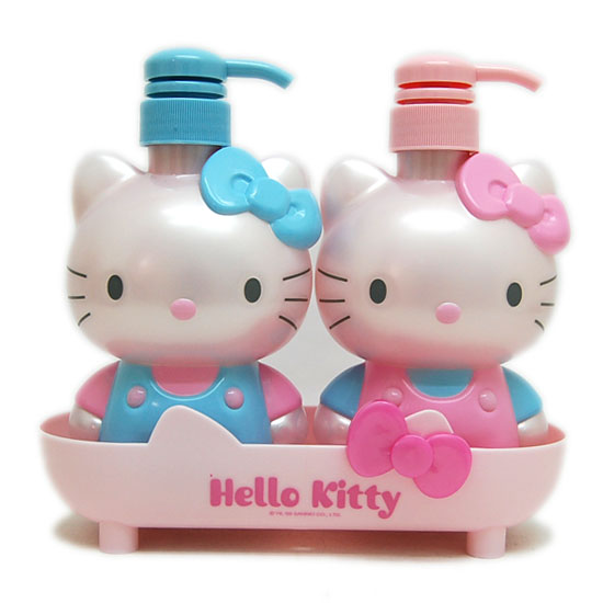 衛浴用品_Hello Kitty-造型按壓瓶2入-粉臉