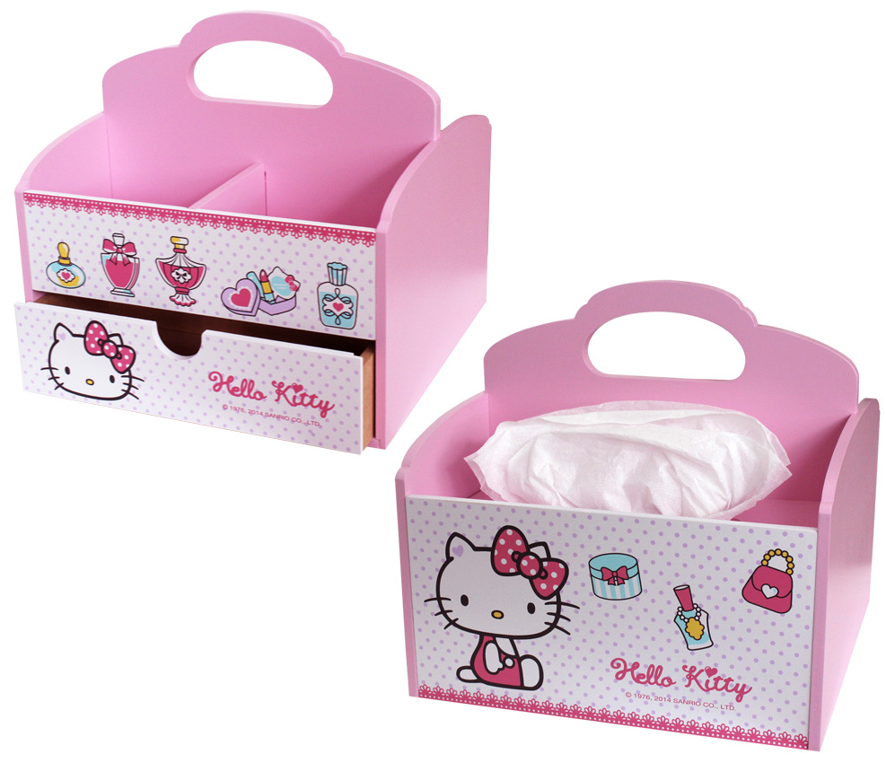 木製傢俱_Hello Kitty-KT手提面紙收納盒-珠寶