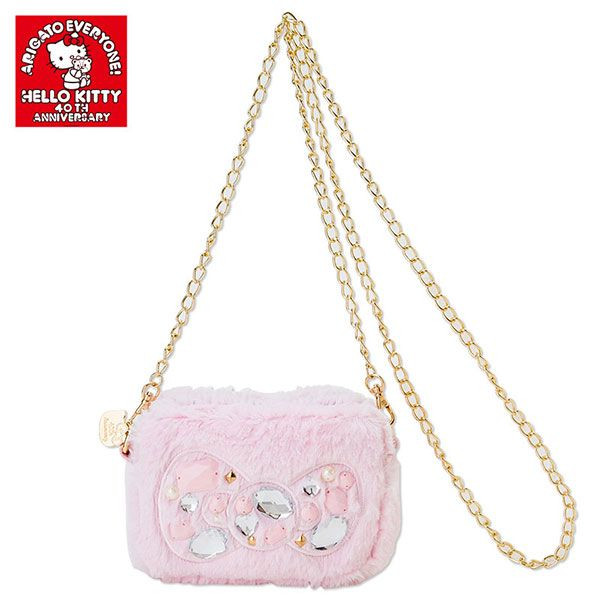 手提包袋_Hello Kitty-  限定斜背袋-KT40th寶石緞帶