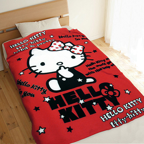 寢具_Hello Kitty- 刷毛毯-我是明星