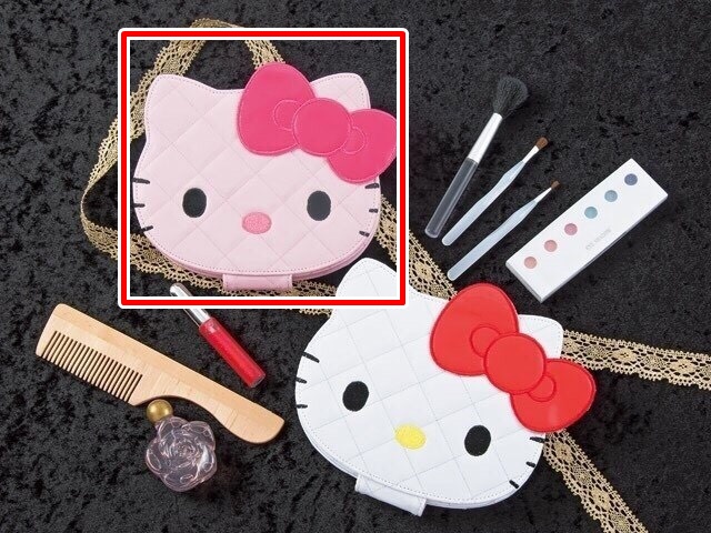 凱蒂貓Hello Kitty_流行生活精品_Hello Kitty- 造型亮皮菱格折立鏡-粉