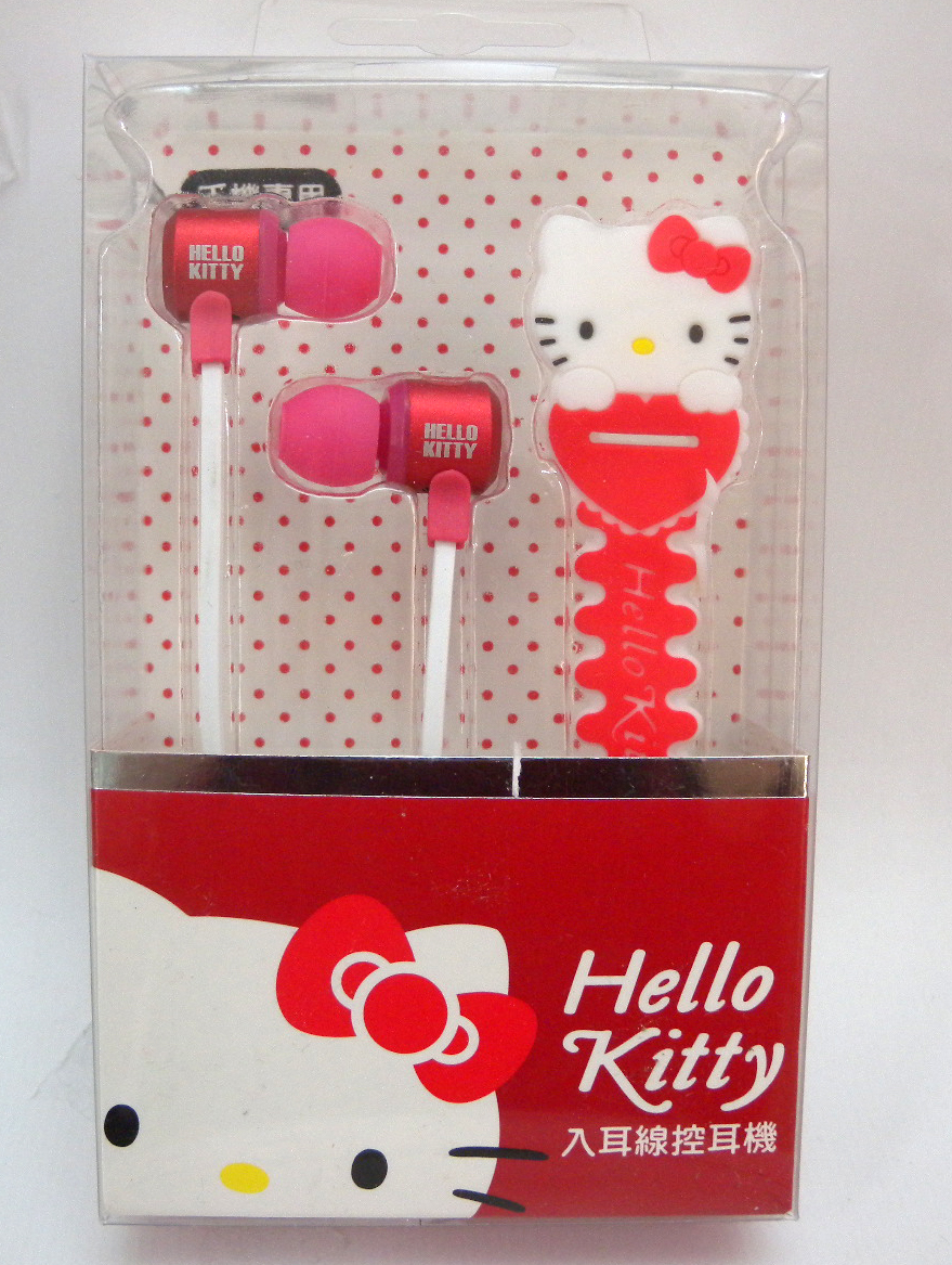 音響耳機_Hello Kitty-入耳線控耳機附集線器-紅