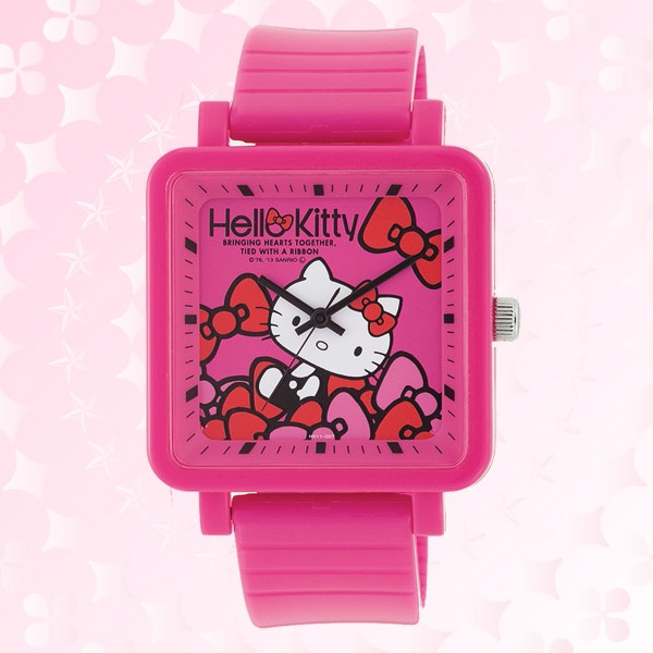 手錶_Hello Kitty-手錶-四方多結桃