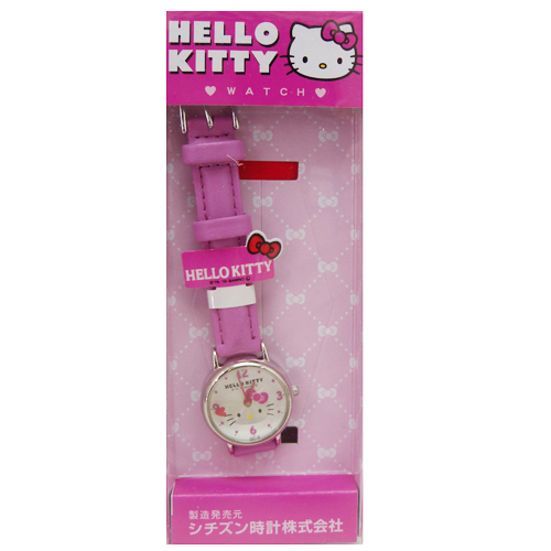 手錶_Hello Kitty-手錶-圓形銀面大臉桃