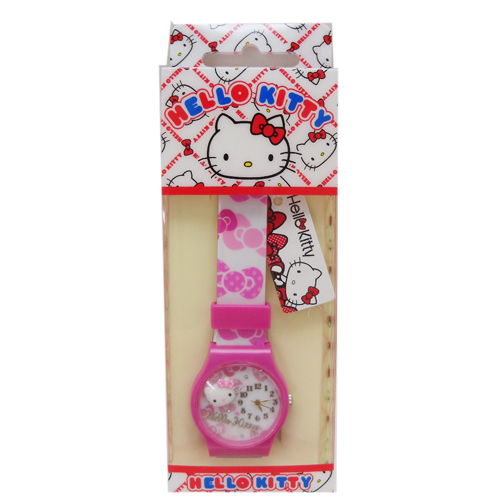 手錶_Hello Kitty-手錶-大頭粉結桃