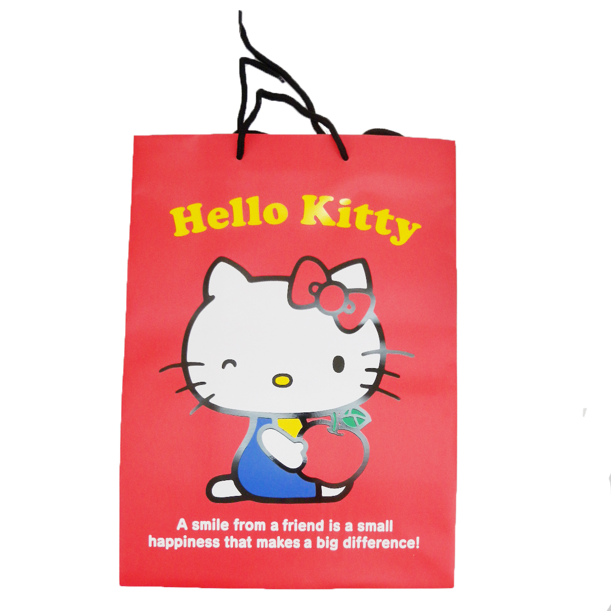 紙製品_Hello Kitty-禮物提袋大-KT抱蘋果紅