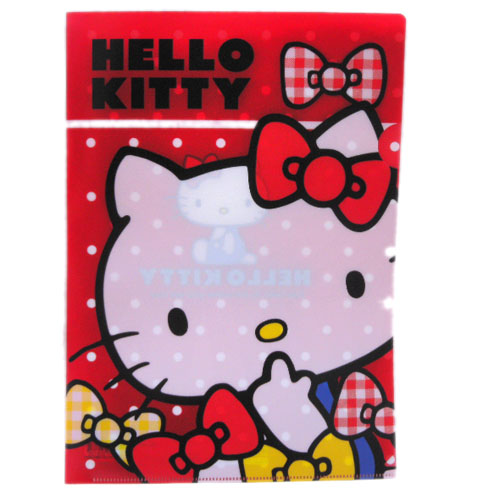 資料夾_Hello Kitty-資料夾-吮指多蝴蝶結紅