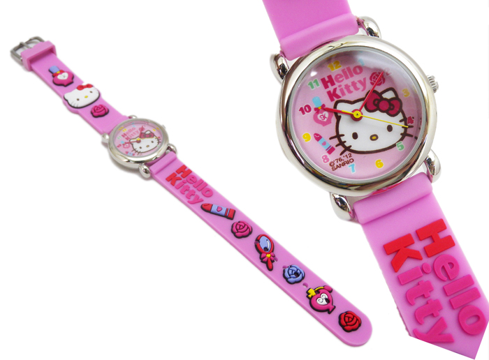 亮麗兒童_Hello Kitty-軟膠手錶-大臉香水