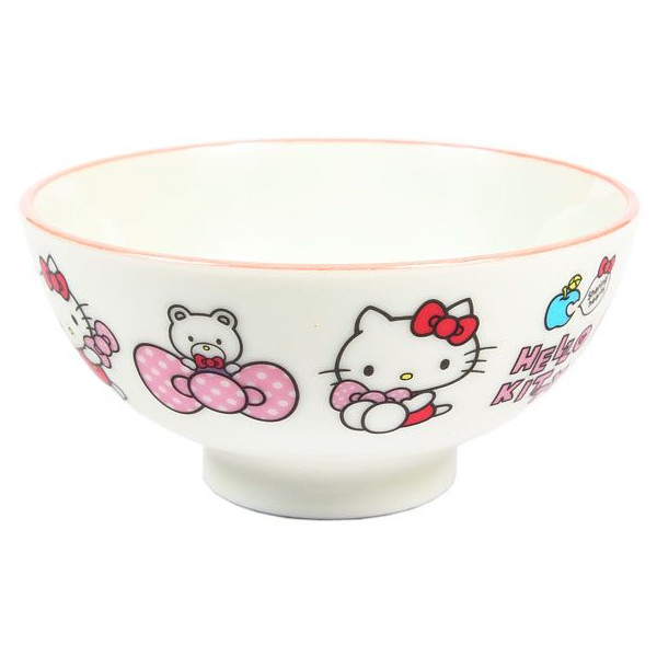 廚房用品_Hello Kitty-陶瓷碗-粉緞帶