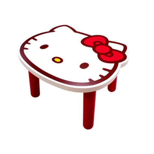 木製傢俱_Hello Kitty-頭型小木椅-白