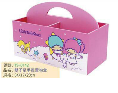 凱蒂貓Hello Kitty-雙子星KIKI&LALA_木製傢俱_KIKI$LALA-手提置物盒-雙子星