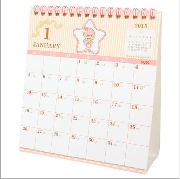 凱蒂貓Hello Kitty-雙子星KIKI&LALA_紙製品_KIKI&LALA-2015TS長桌曆-和服拿箭