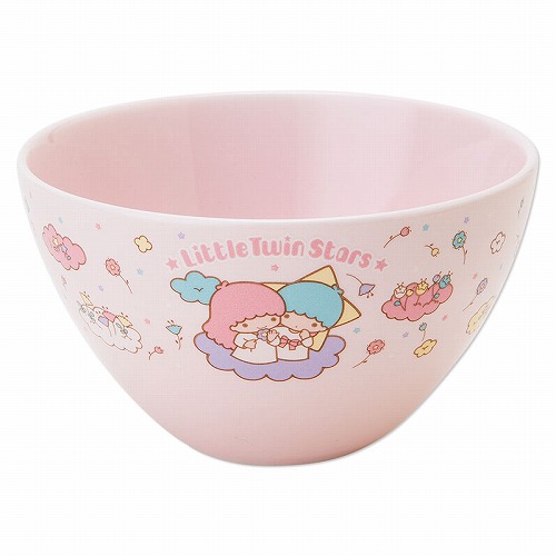 凱蒂貓Hello Kitty-雙子星KIKI&LALA_廚房用品_KIKI&LALA-飯碗-TS花朵粉
