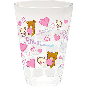 生活日用品_懶懶熊系列-塑膠杯-懶熊愛心粉