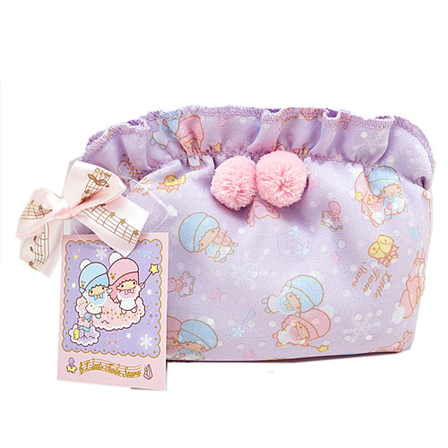 凱蒂貓Hello Kitty-雙子星KIKI&LALA_化妝包箱_雙子星-化妝包M-紫色點點音符