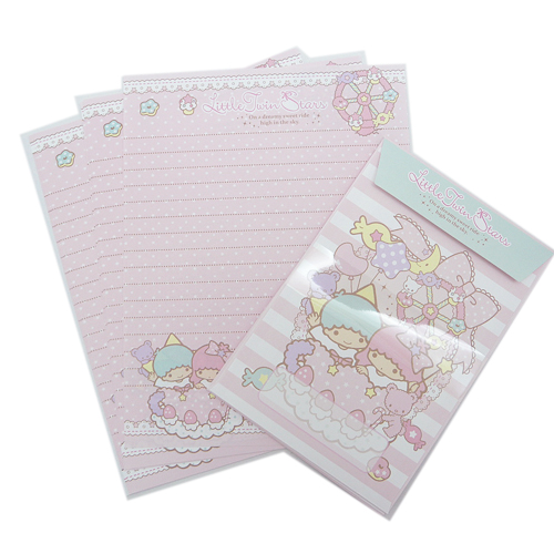 凱蒂貓Hello Kitty-雙子星KIKI&LALA_紙製品_雙子星kiki&lala-信紙信封組-TS貢多拉